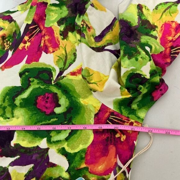 Caribbean Joes Floral V-Neck Women's Top NWT size XL - Picture 5 of 8